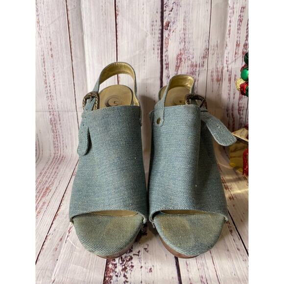 G By Guess Blue Jean Wedge Heel Sz 7.5 - Picture 11 of 11